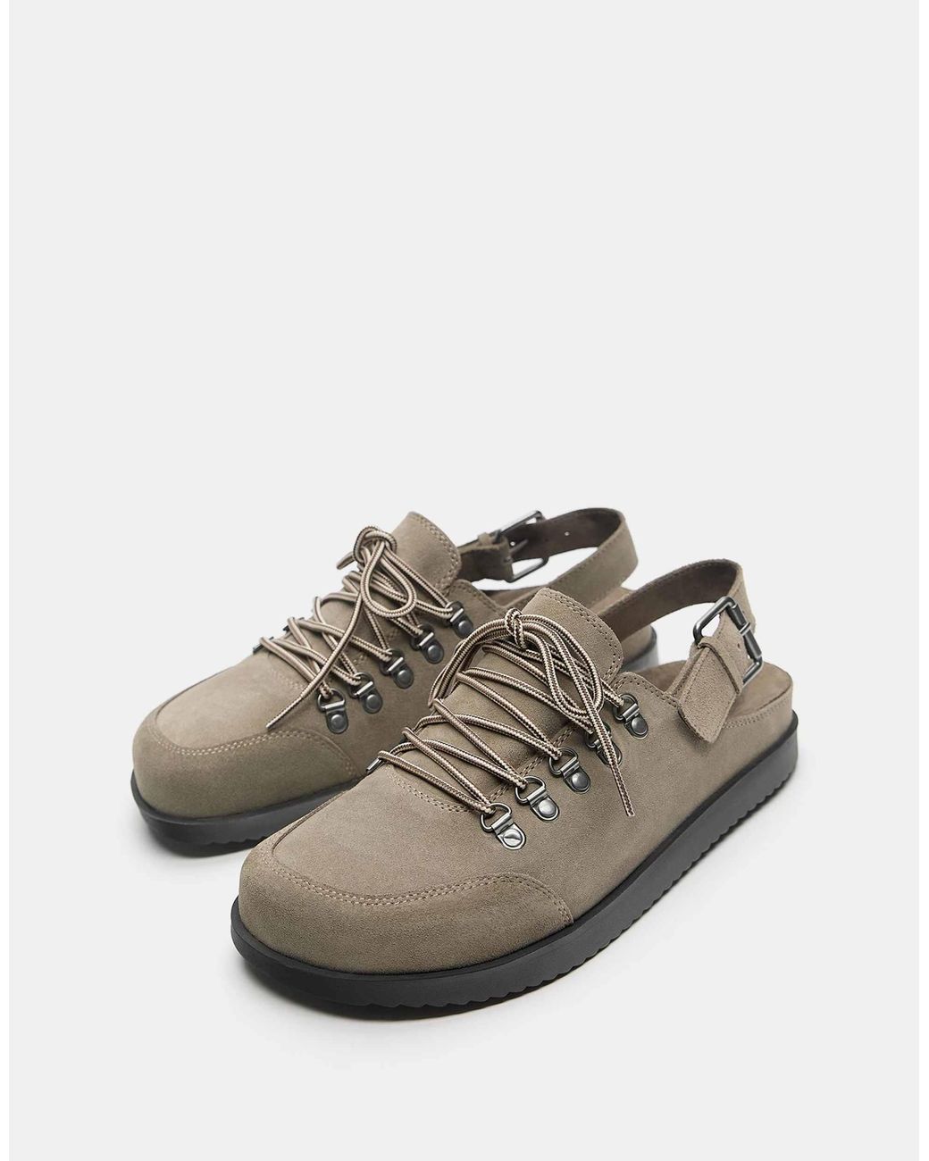 Pull&Bear – stwd – leder-clogs in White für Herren