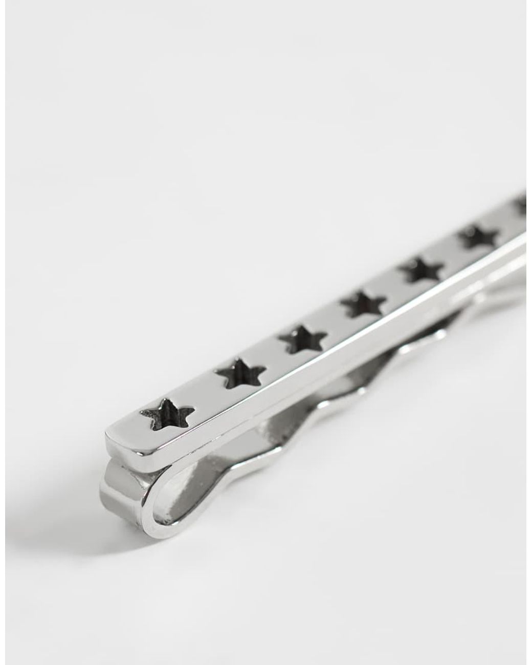 ASOS White Cut Out Star Tie Bar for men