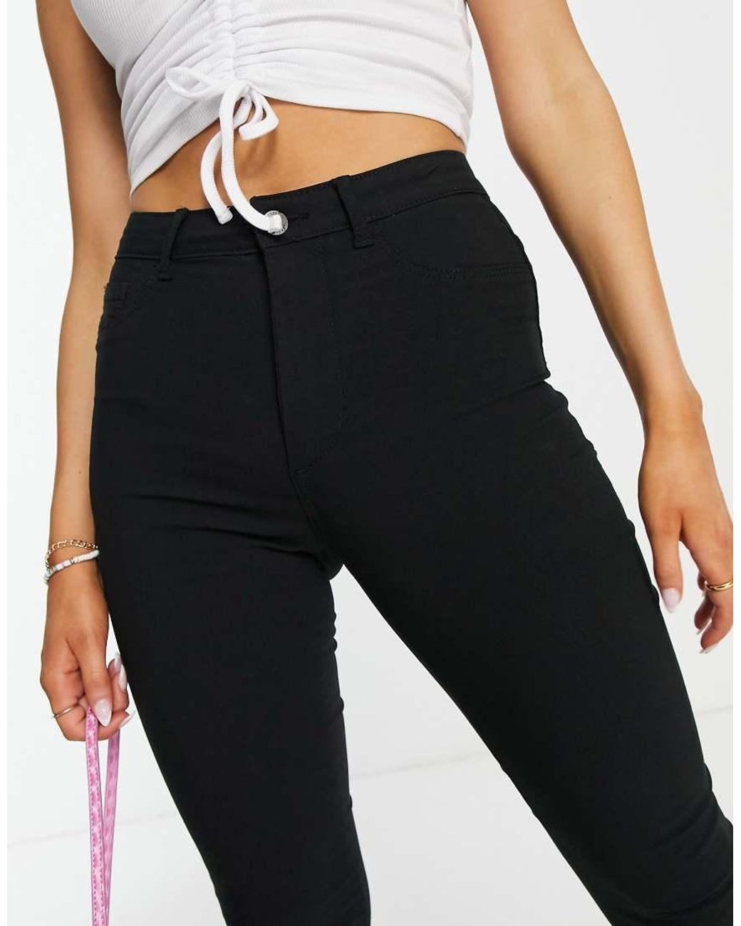 Pieces Black Highskin Skinny Jeans With High Waist