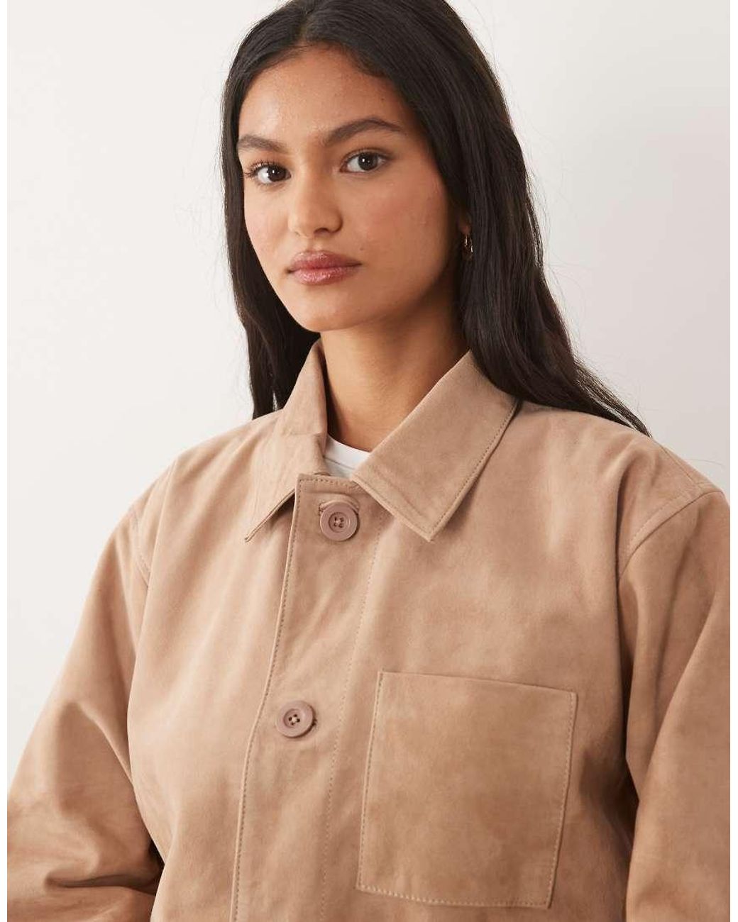 Barney's Originals Natural Real Suede Chore Jacket