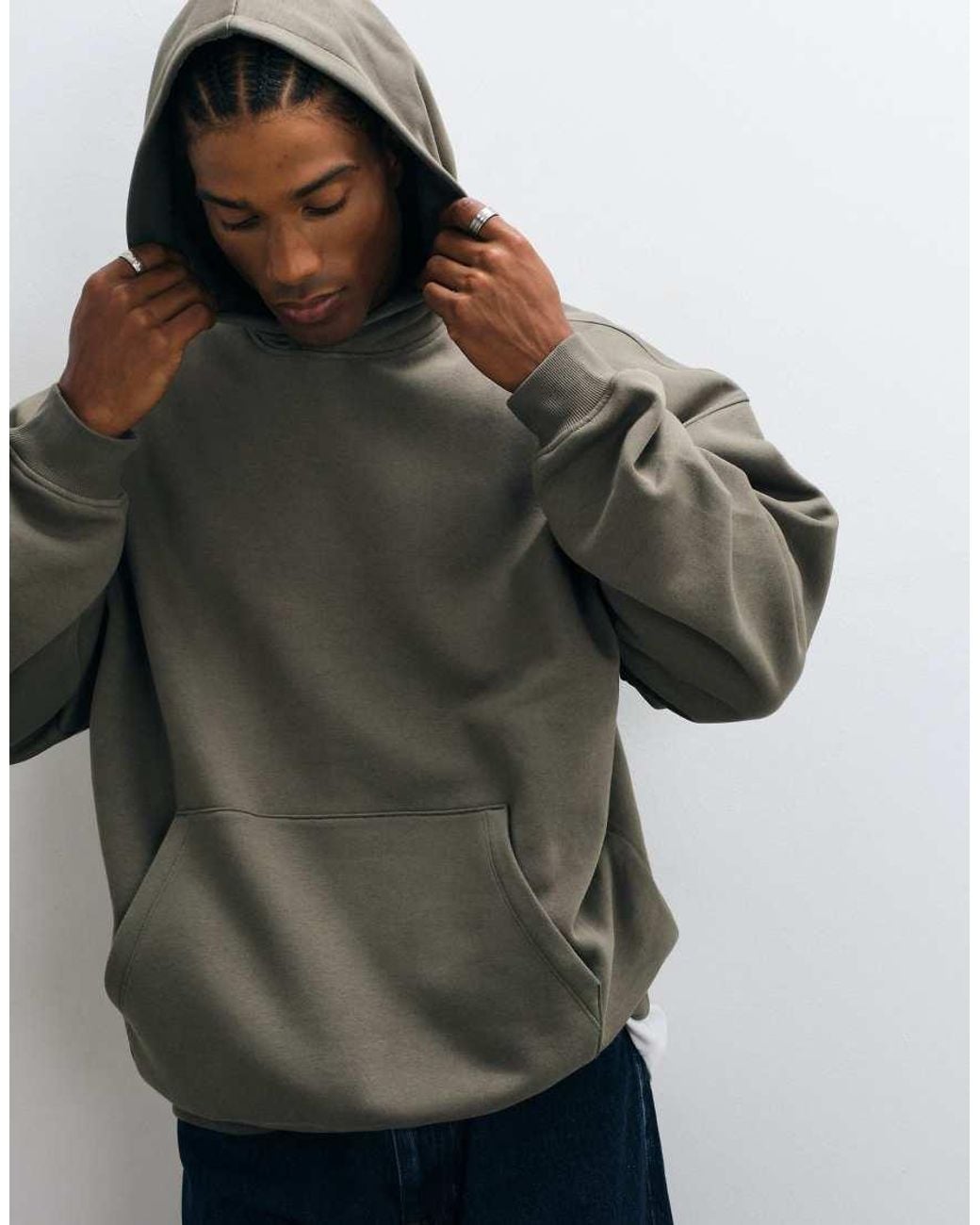ASOS Gray Essentials Extreme Oversized Hoodie for men
