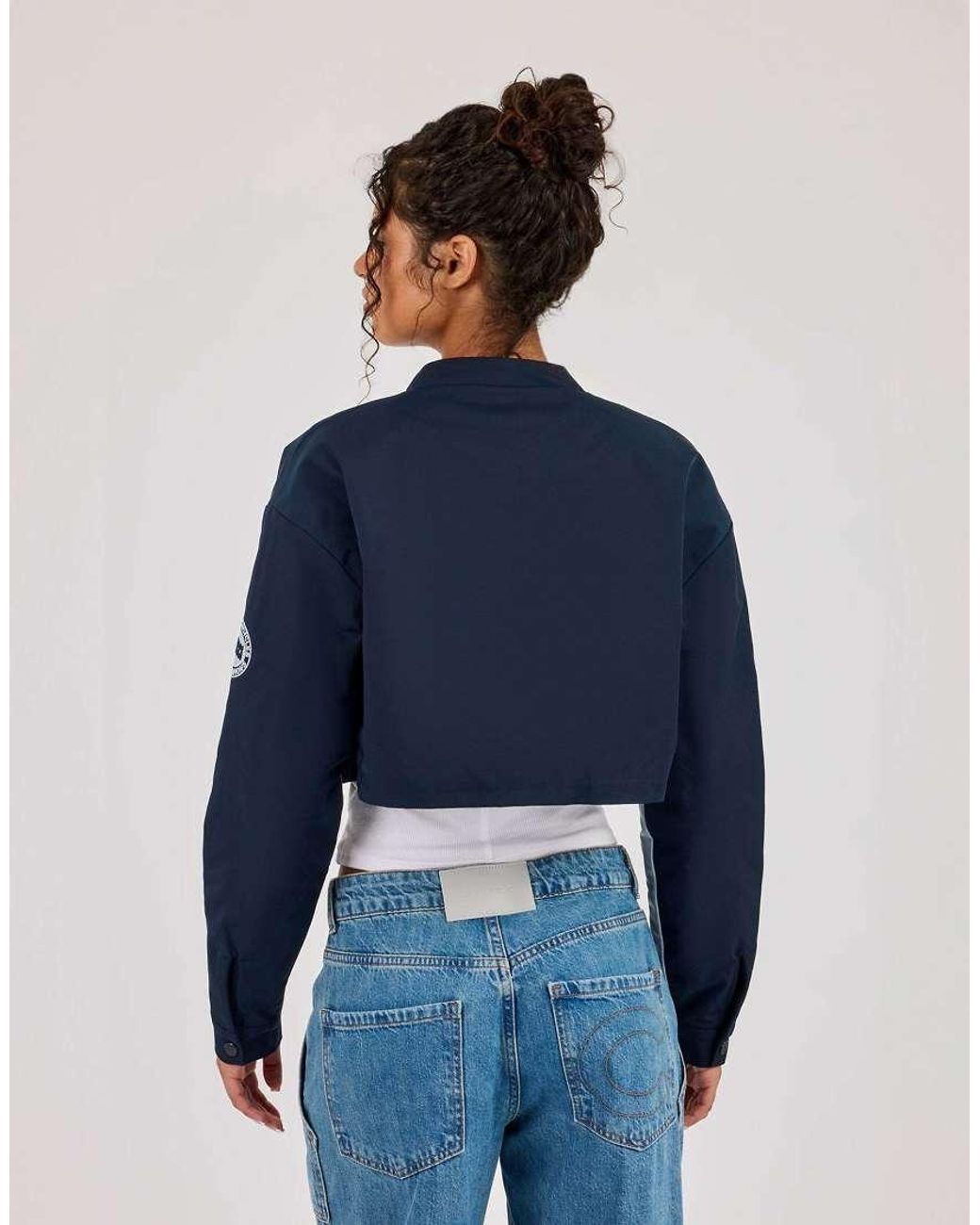 CERNUCCI Blue Nylon Moto Jacket