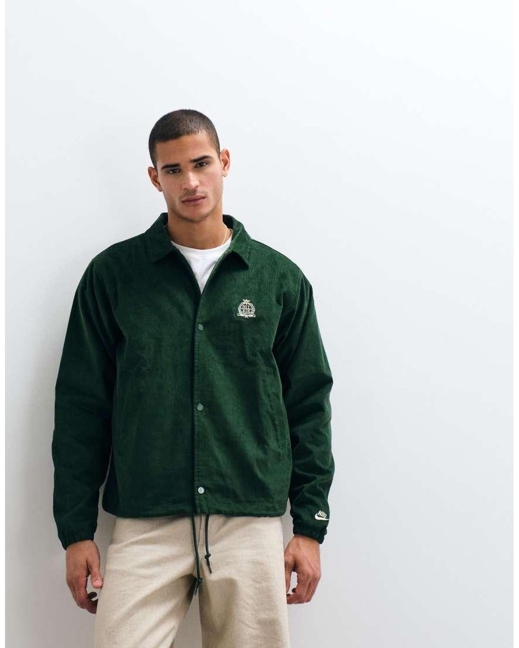 Nike Green Club Ncc Logo Cord Coach Jacket for men