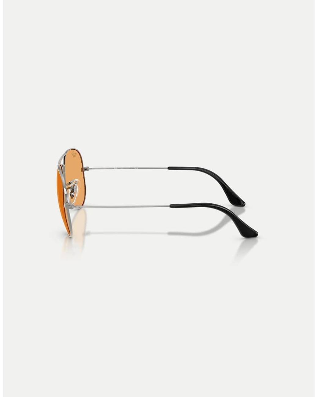 Ray-Ban White Aviator Large Metal Pilot Sunglasses With Lens