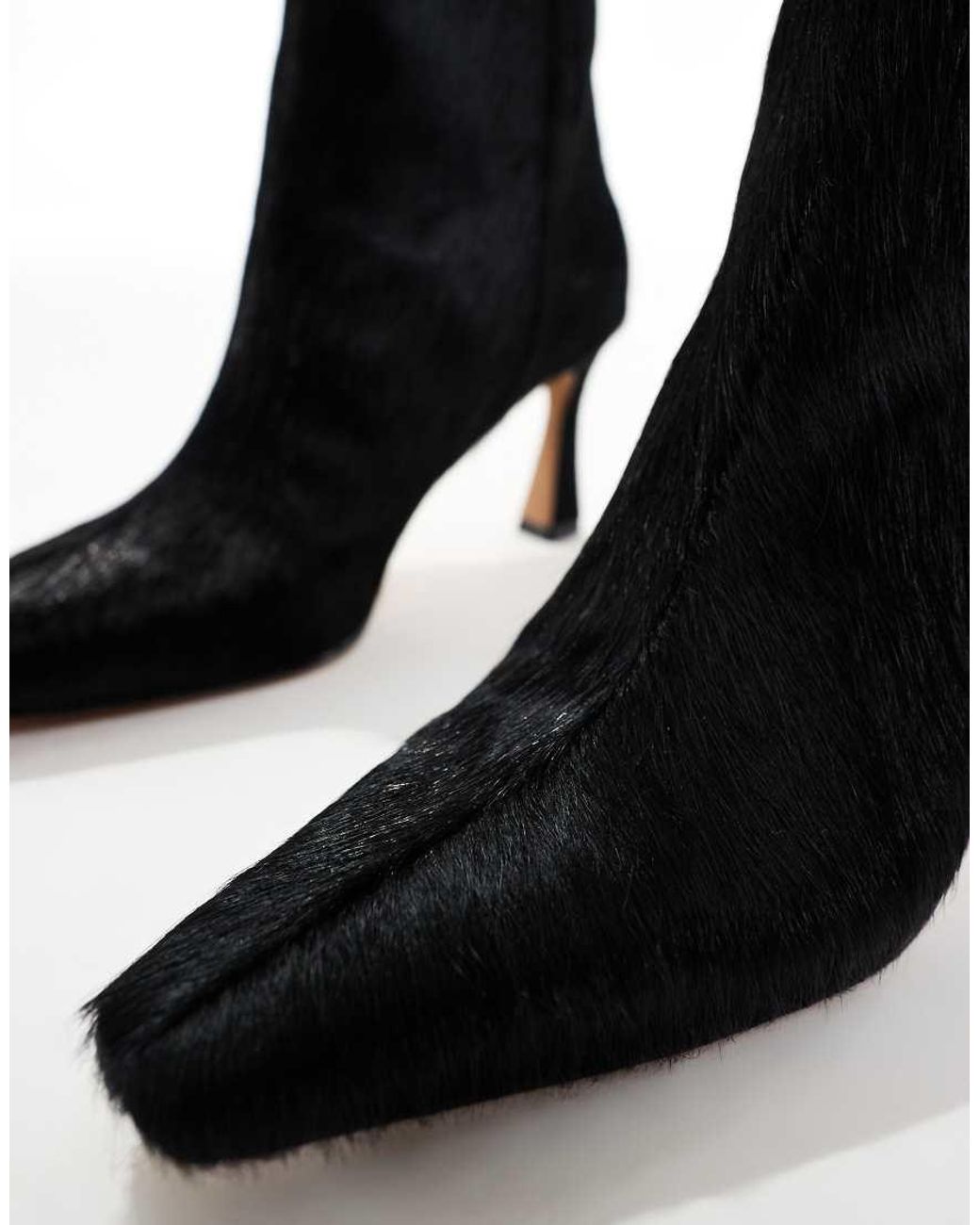 Schuh Black Heeled Mid Ankle Boots