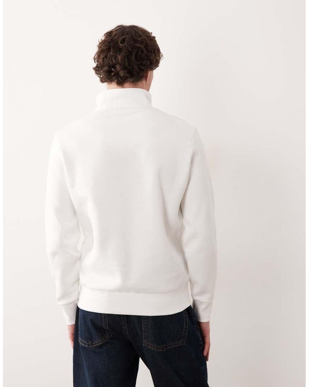 Polo Ralph Lauren Natural Sport Flag Logo Quarter Zip Sweatshirt for men