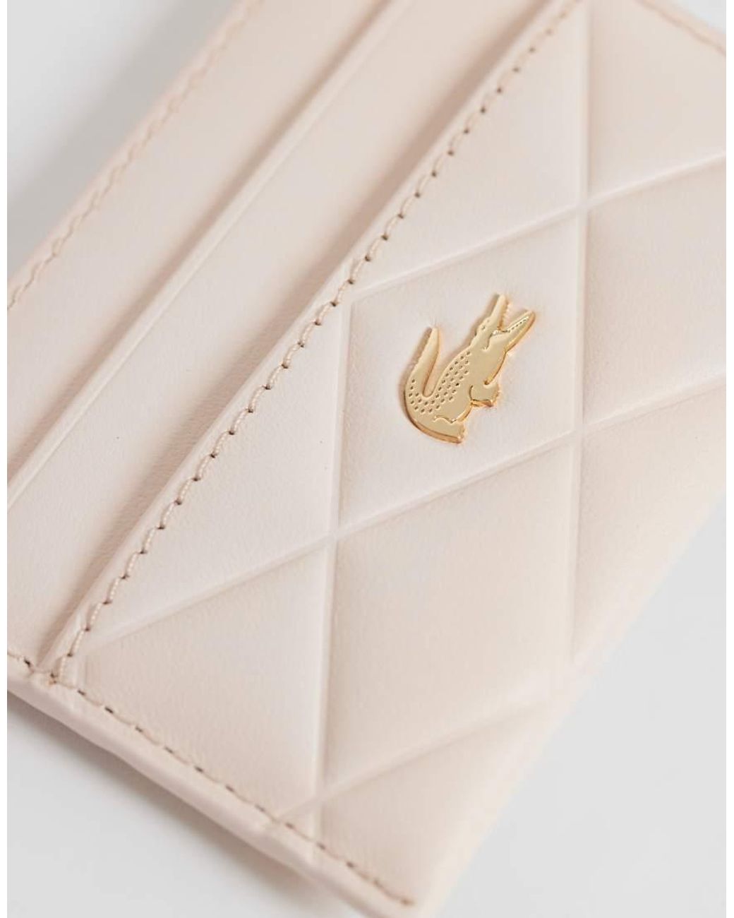 Lacoste Natural Croc Detail Quilted Leather Cardholder