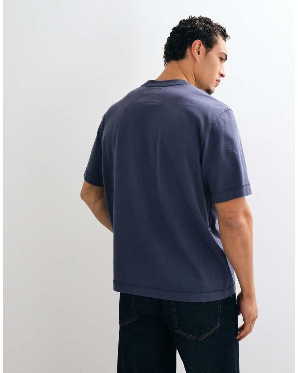 Abercrombie & Fitch Blue Premium Heavyweight Graphic T-shirt for men