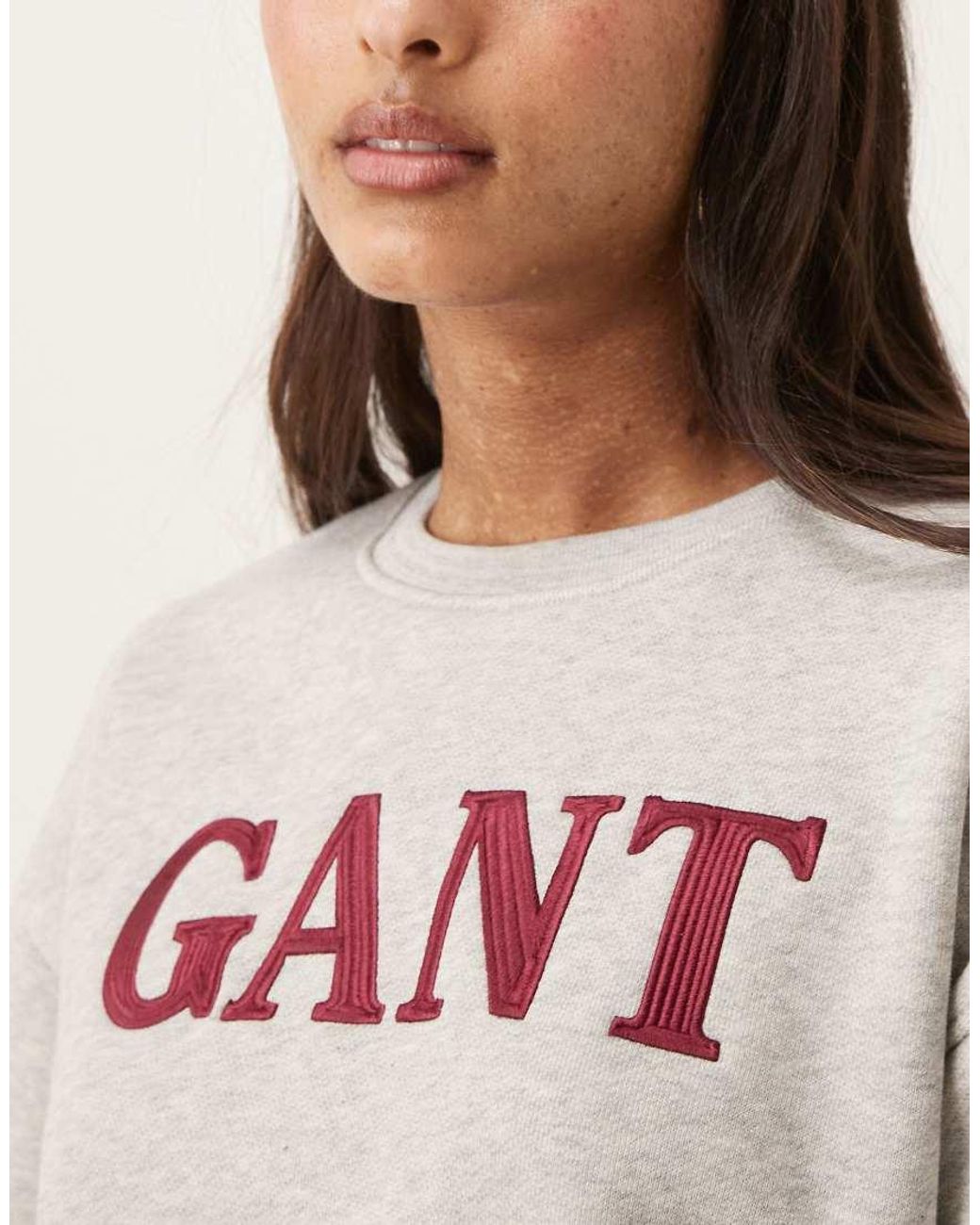 Gant Natural Graphic Logo Crew Neck Sweater