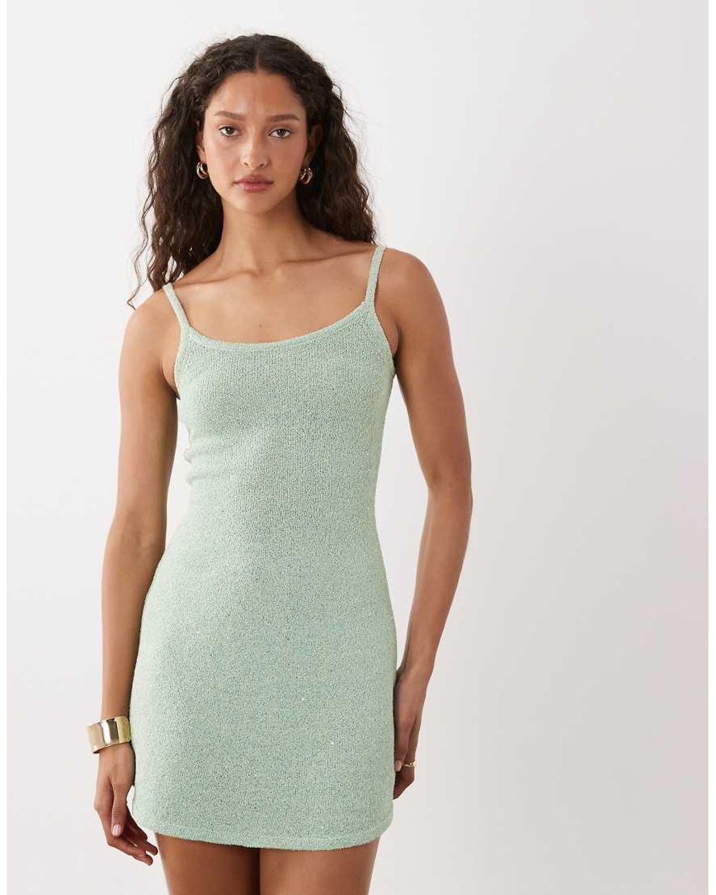 Cotton On Green Sparkle Mini Knit Dress