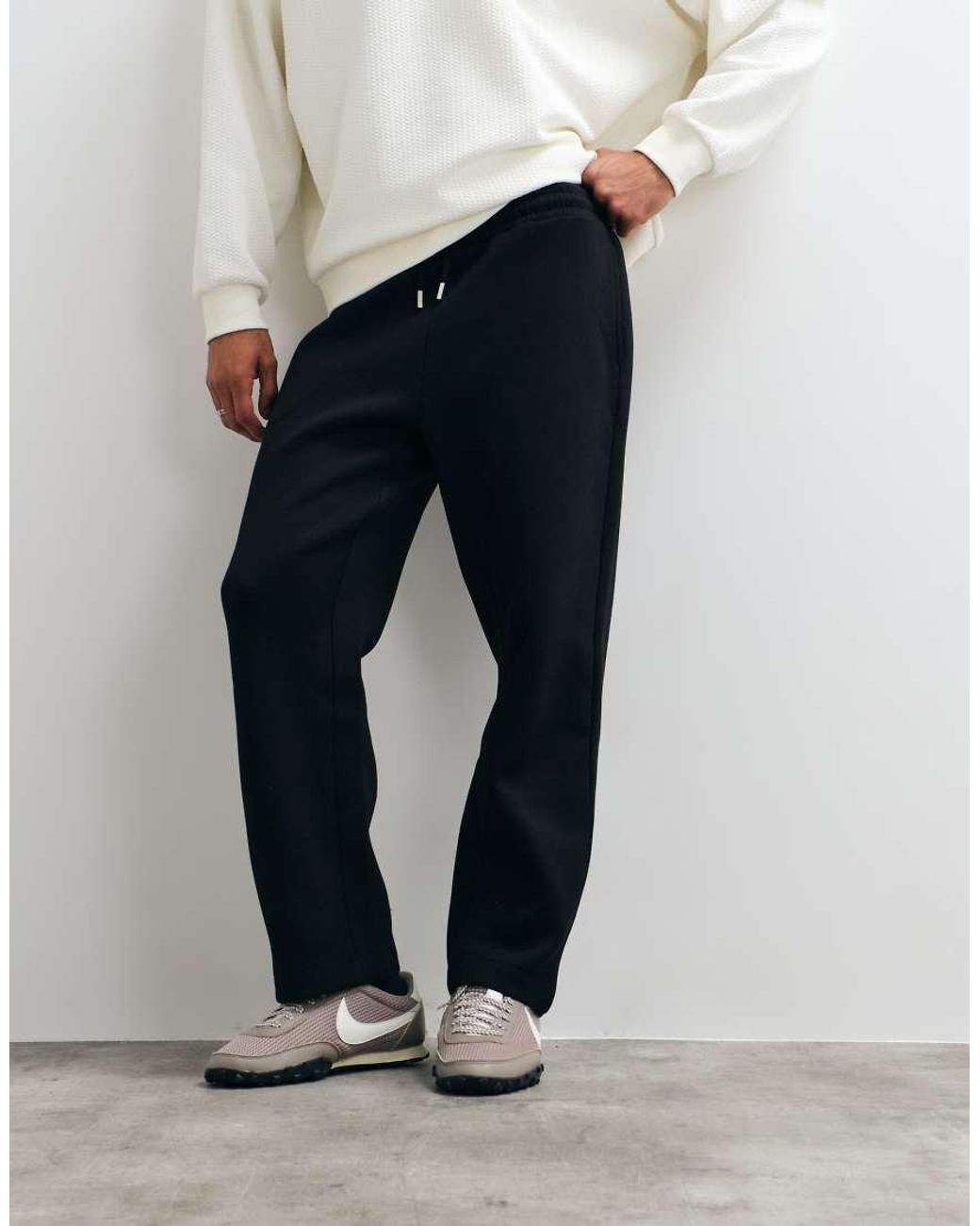 ASOS White Wide Leg Scuba-style Fabric jogger for men