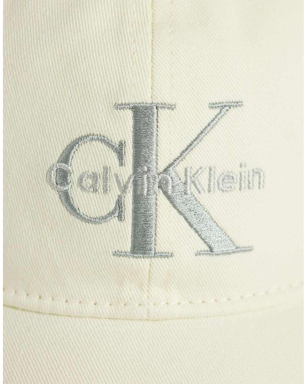 Calvin Klein Natural Jeans Silver Embroidery Logo Baseball Cap for men