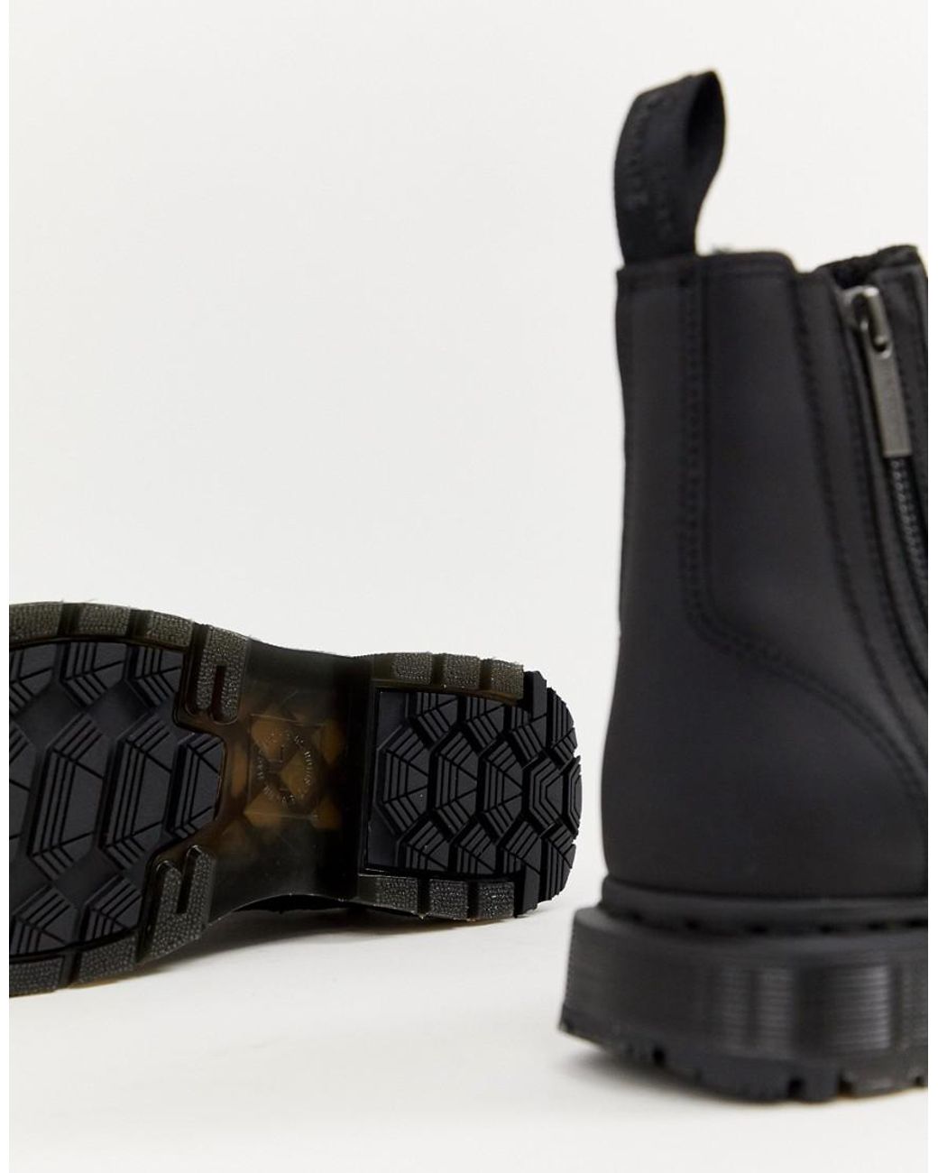 Dr. Martens 2976 Alyson Black Leather Snowgrip Flat Chelsea Boots | Lyst UK