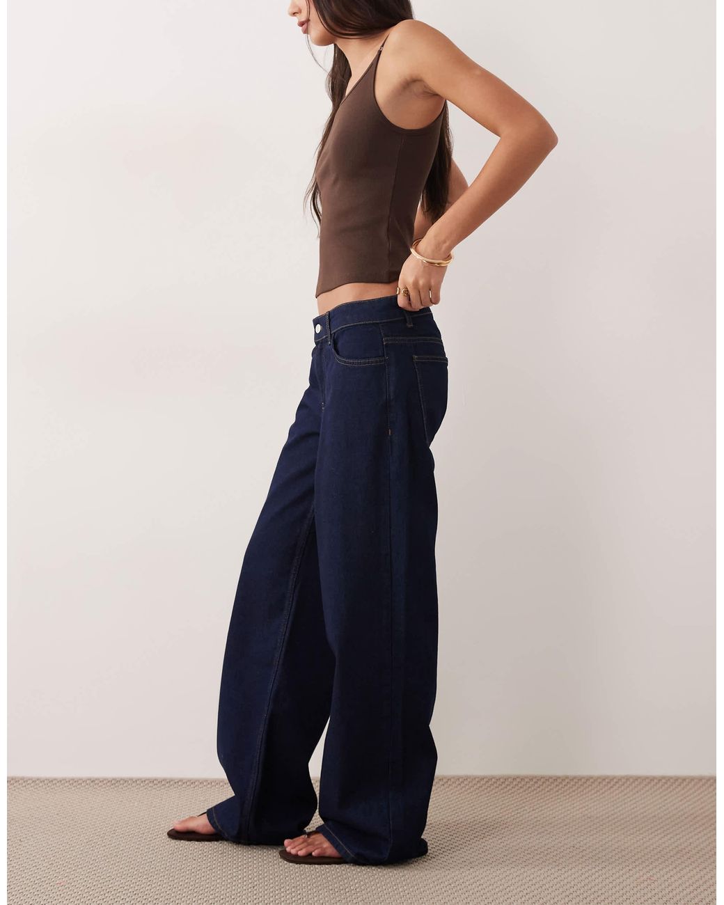 Low Rise Fit ASOS Low Rise Straight Jean in Blue | Lyst