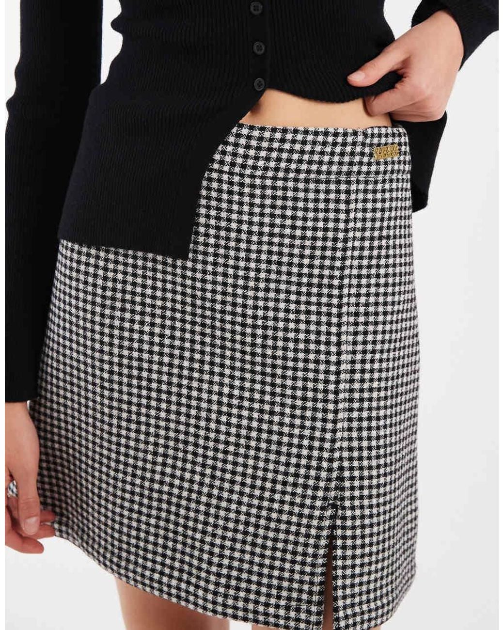 Barbour Black Halina Gingham Mini Skirt