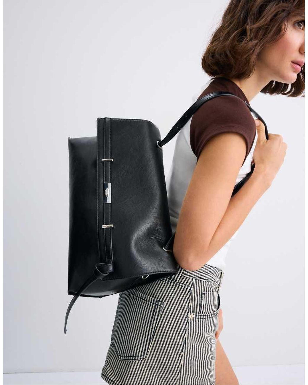 Stradivarius White Maxi Belt Bag