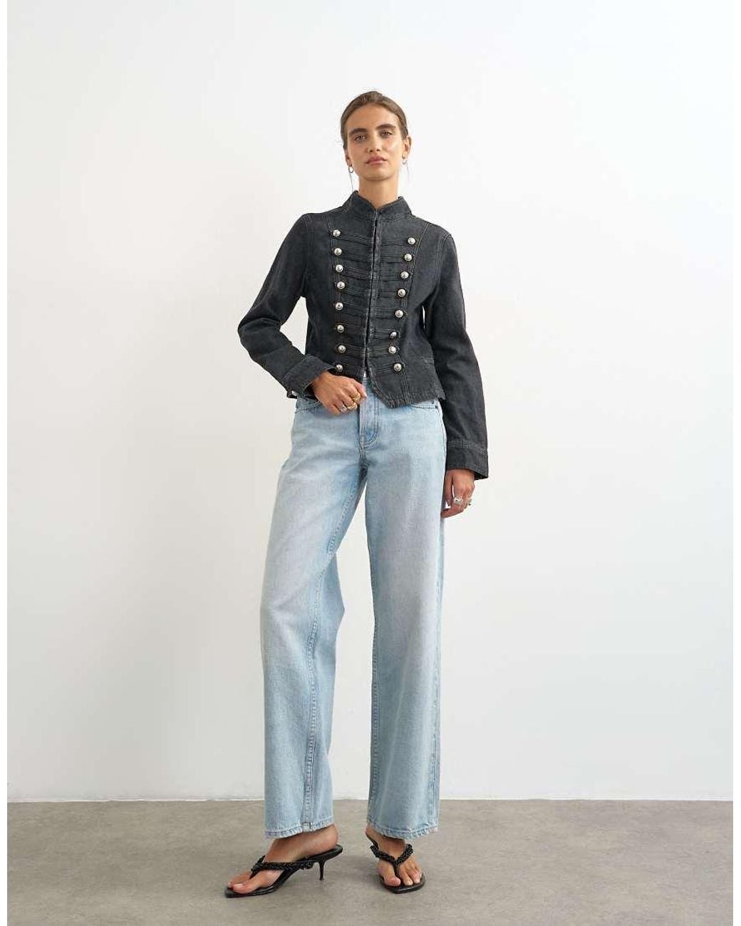TOPSHOP Blue Denim Drummer Jacket