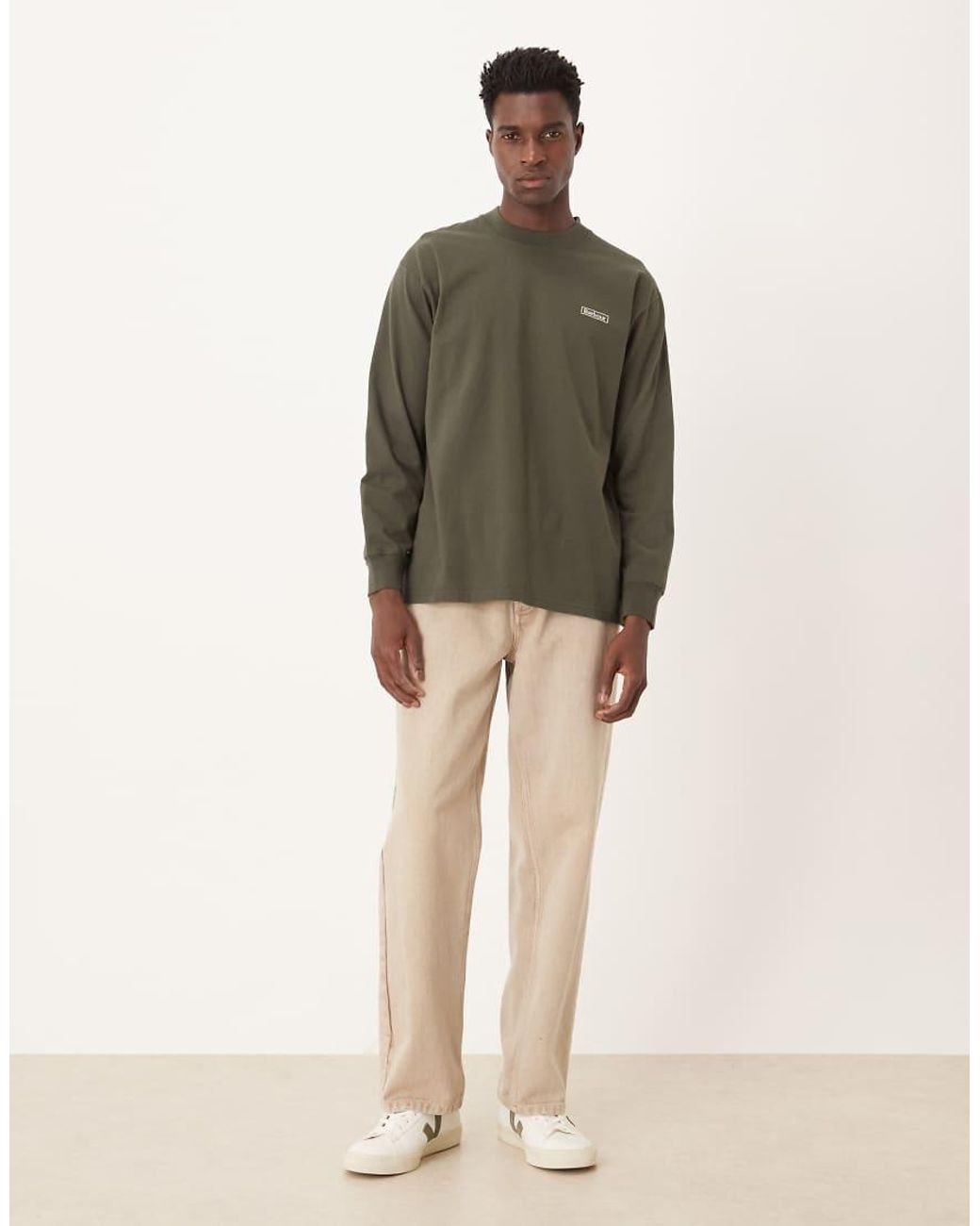 Barbour Green Walton Oversized Ls T-shirt for men