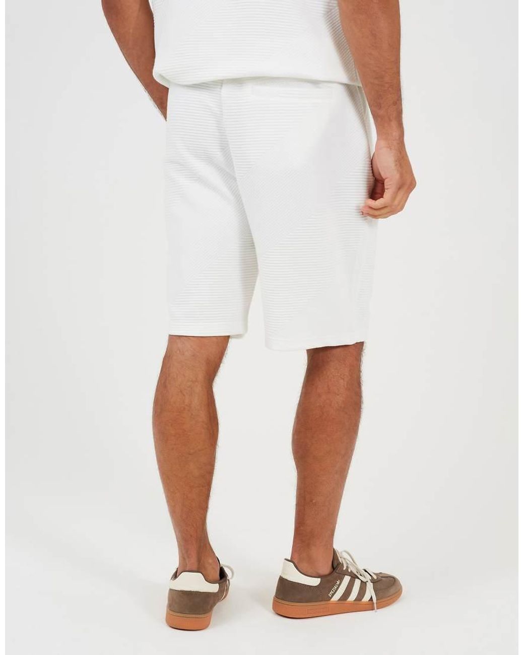 Brave Soul White Elasticated Waist Shorts for men