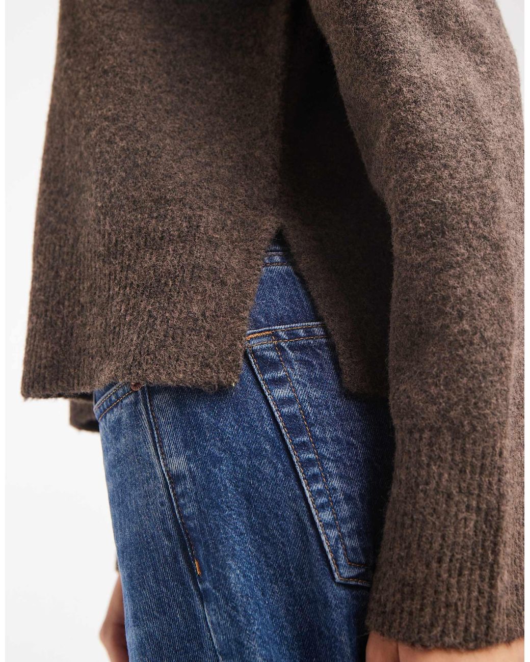 Object Multicolor Oversize-strickpullover mit naht vorn