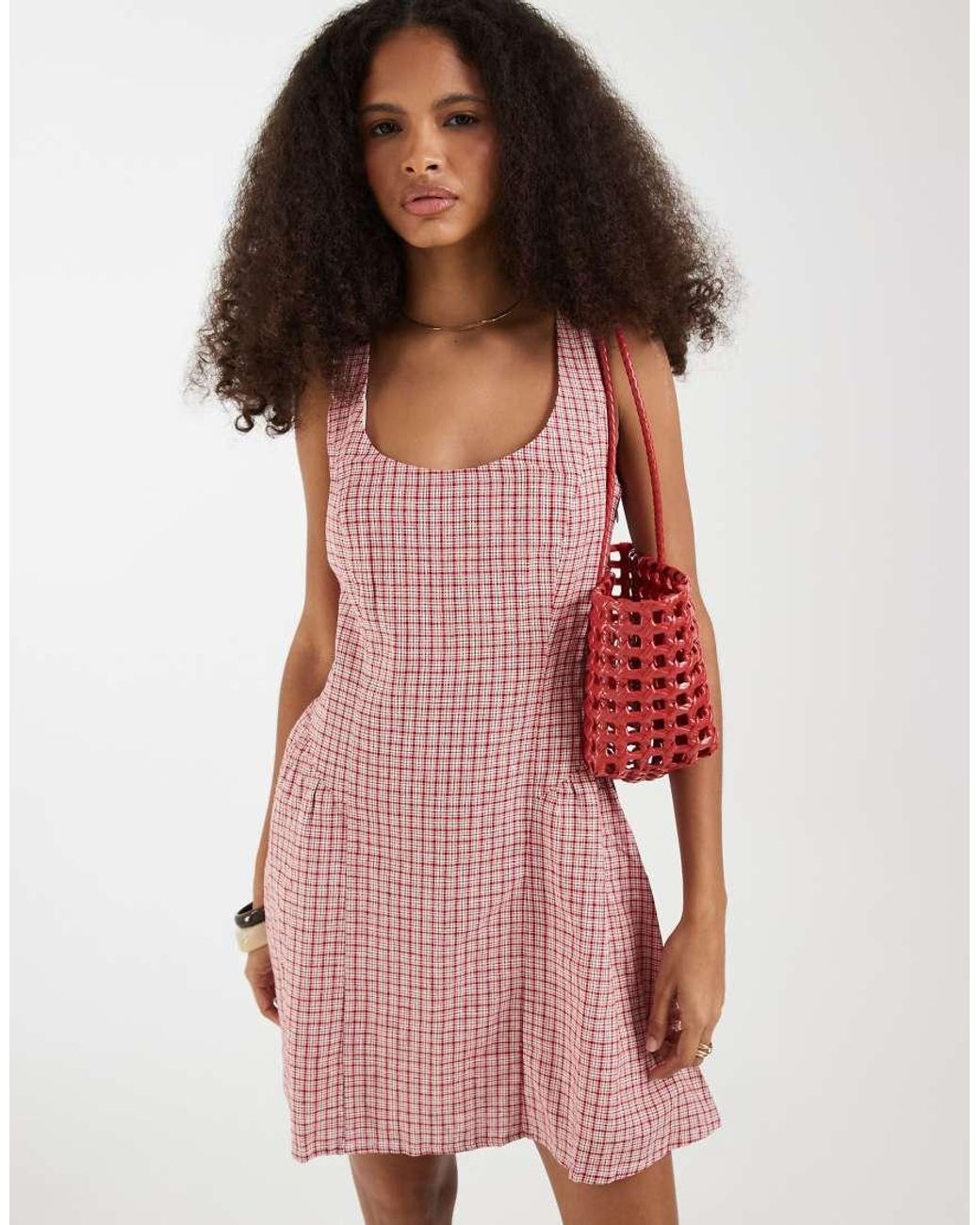 Gap Pink Drop Waist Shirred Mini Dress