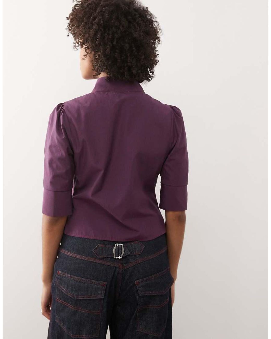 Collusion Purple Button Up Blouse