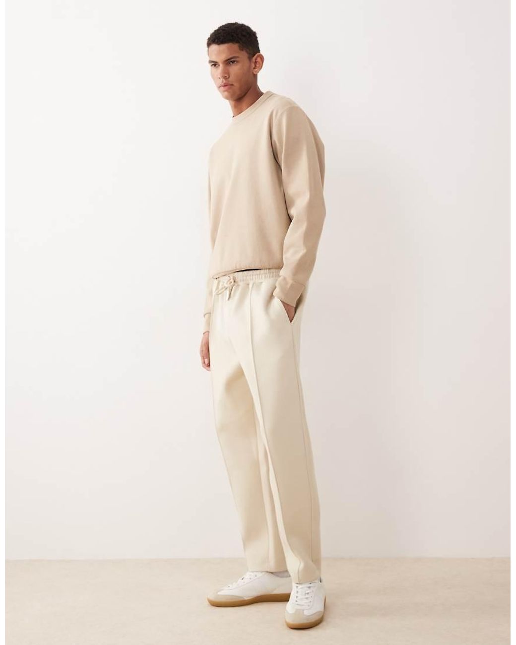 ASOS Natural Heavyweight Tapered Fit jogger for men