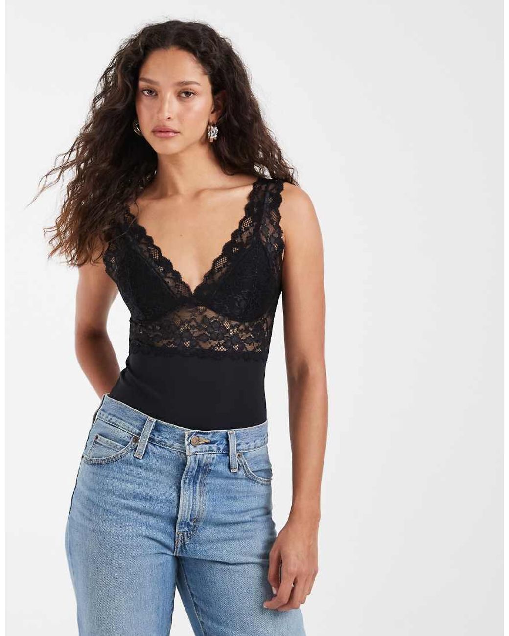 Body De Encaje De Vero Moda de color Blue