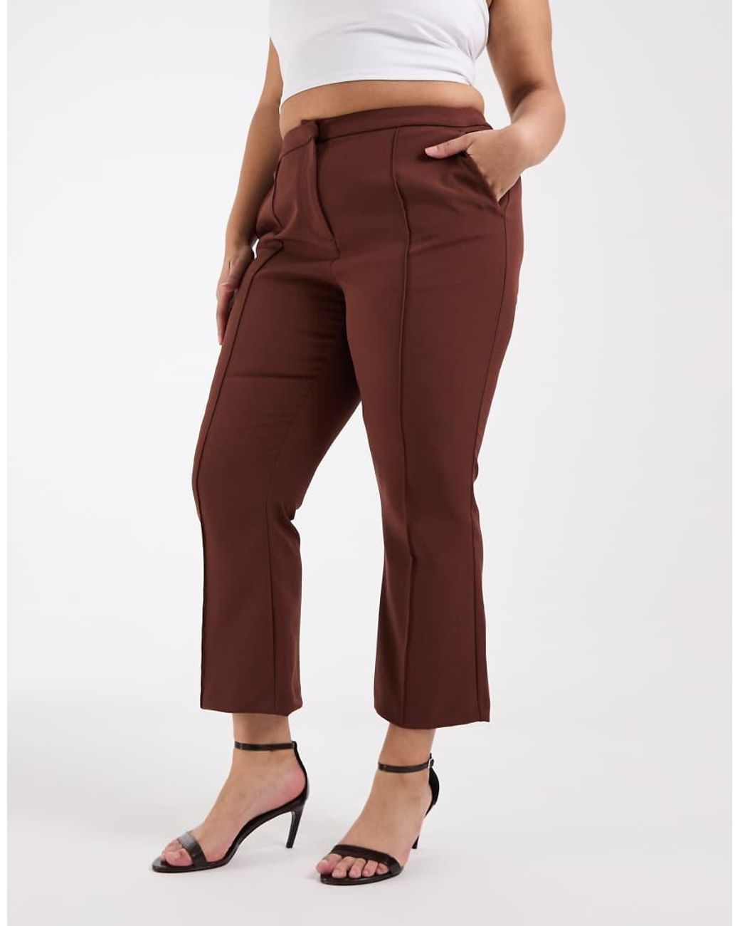 ASOS Brown Curve Tailored Kick Flare Trouser