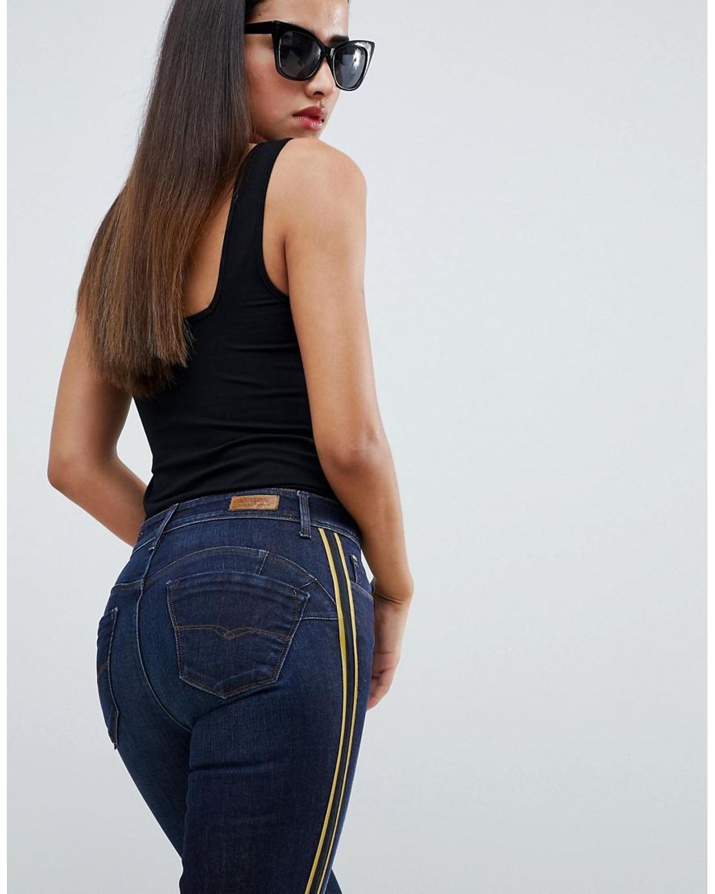 Salsa Wonder Push Up Bum Lift Jean With Side Panel in Blue | Lyst