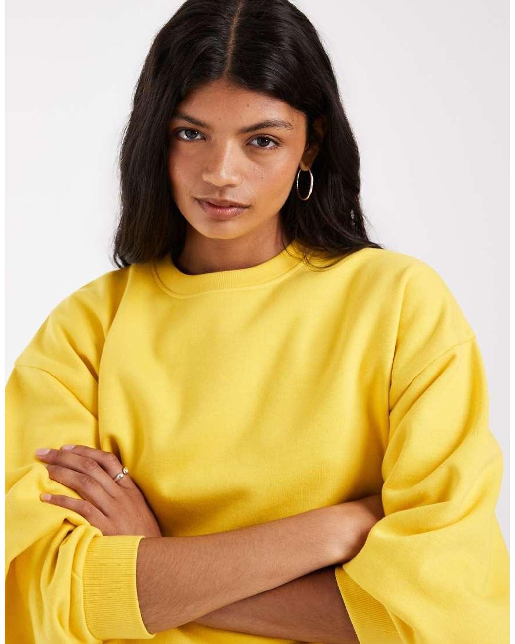 ASOS Blue Boxy Oversized Brushback Sweat