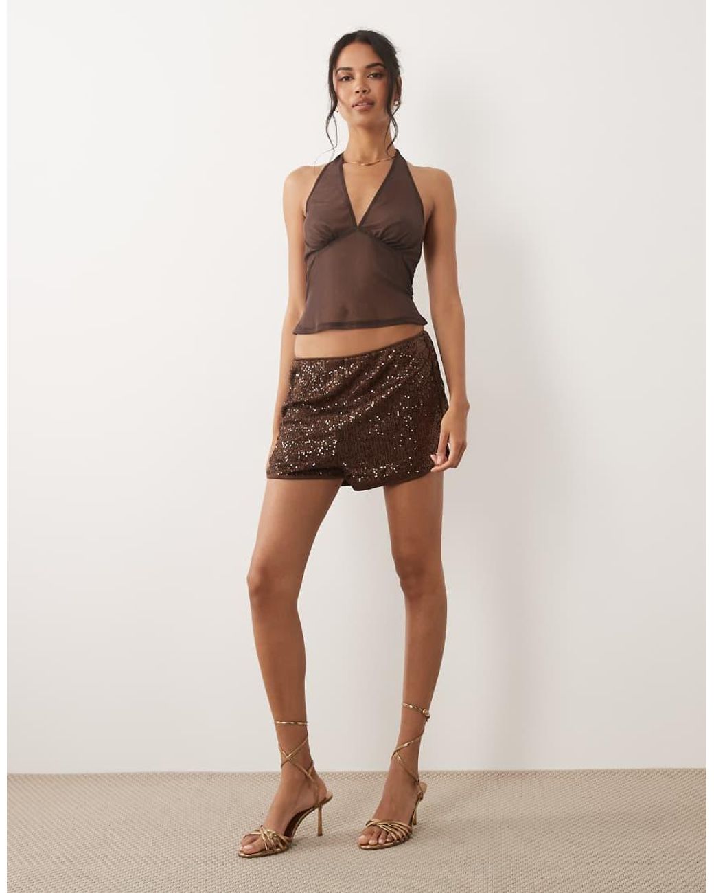 ASOS Hardloopshort Met Lovertjes in het Brown