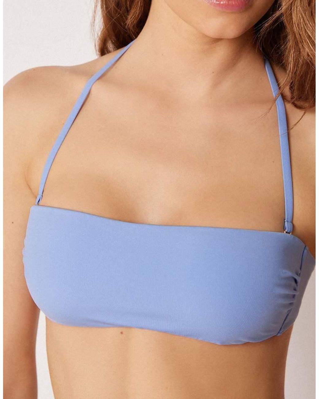 Calzedonia Blue Premium Fit Bandeau Bikini Top