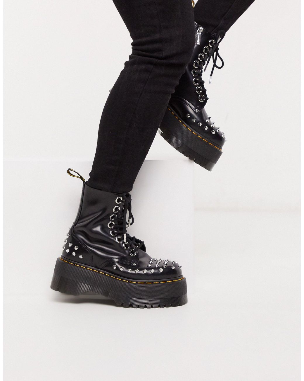 Dr. Martens Jadon Max Stud Boot in Black | Lyst