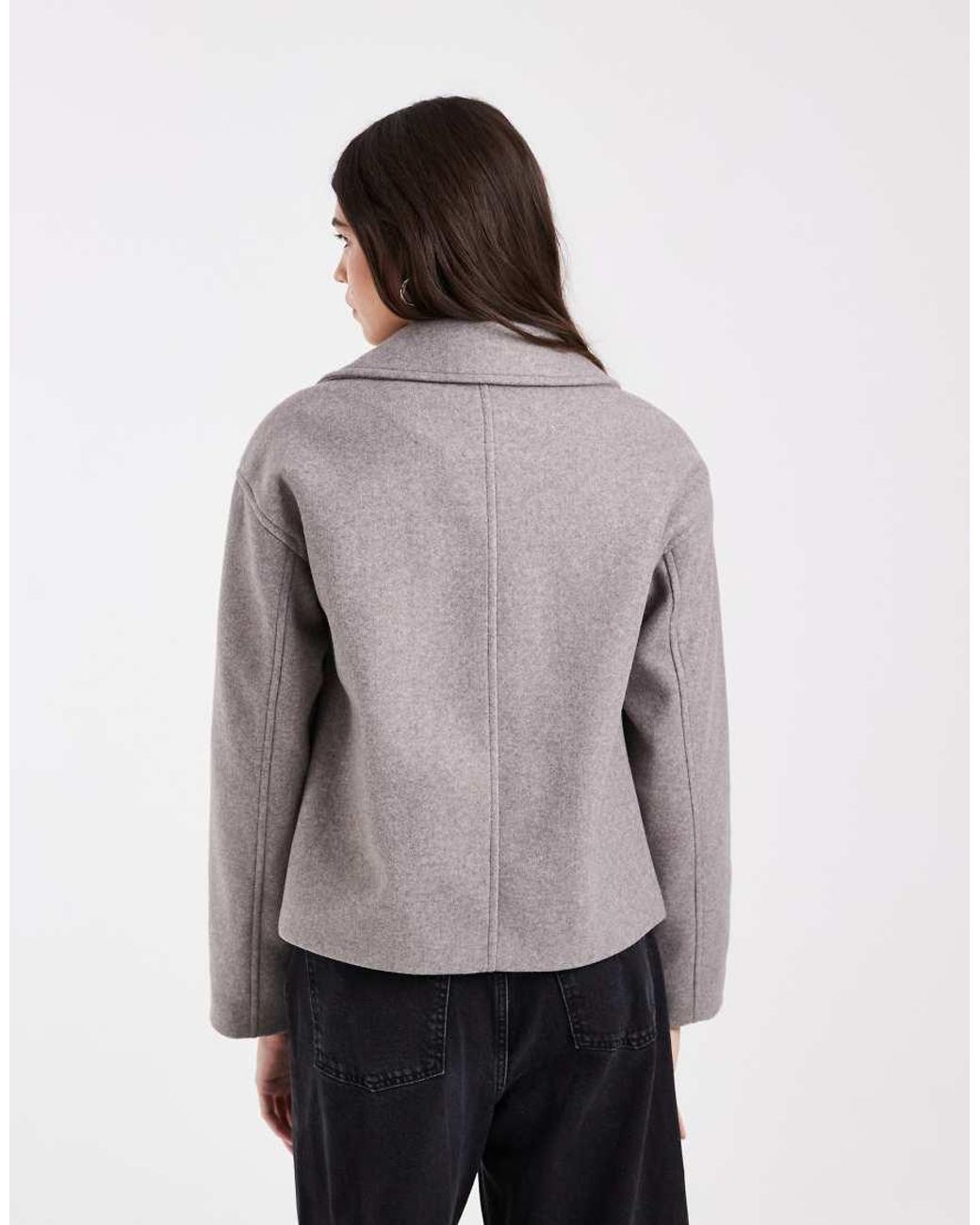 Vero Moda Gray Short Double-breasted Formal Coat