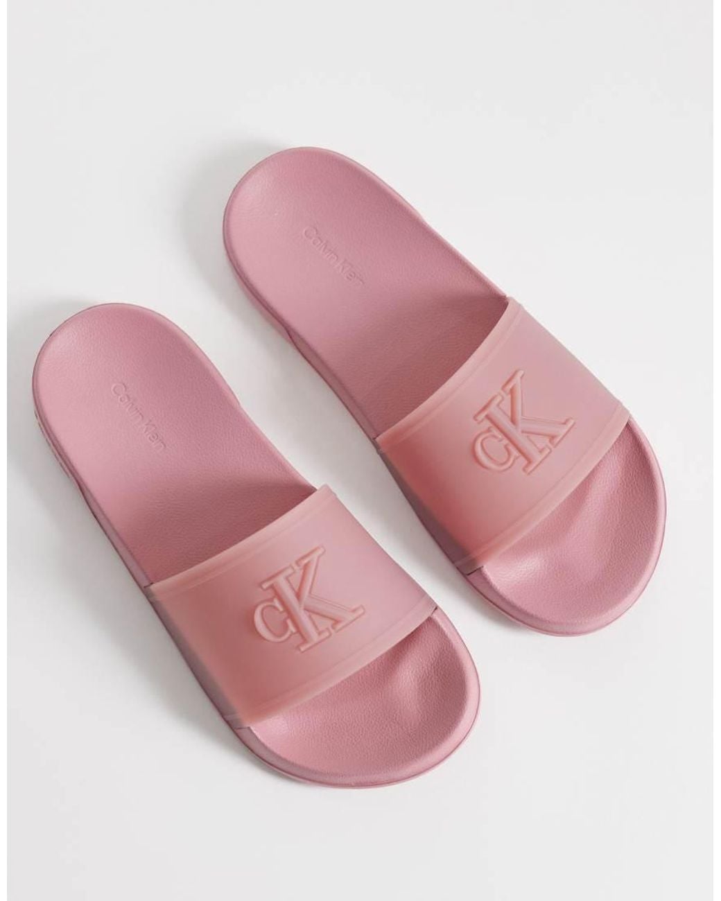Calvin Klein Pink Jeans Essential Logo Slides