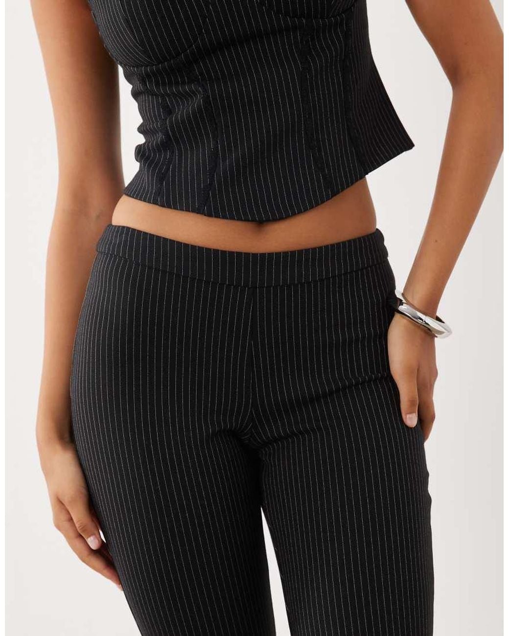 Oh Polly Natural Lace Trim Mid Rise Capri Co-ord