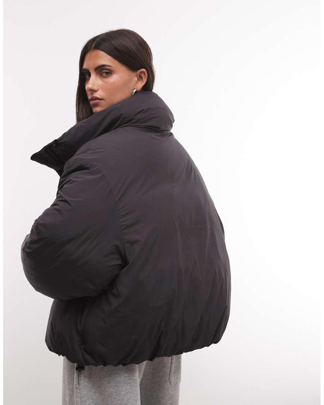 Weekday Black High Neck Oversized Puffer Coat