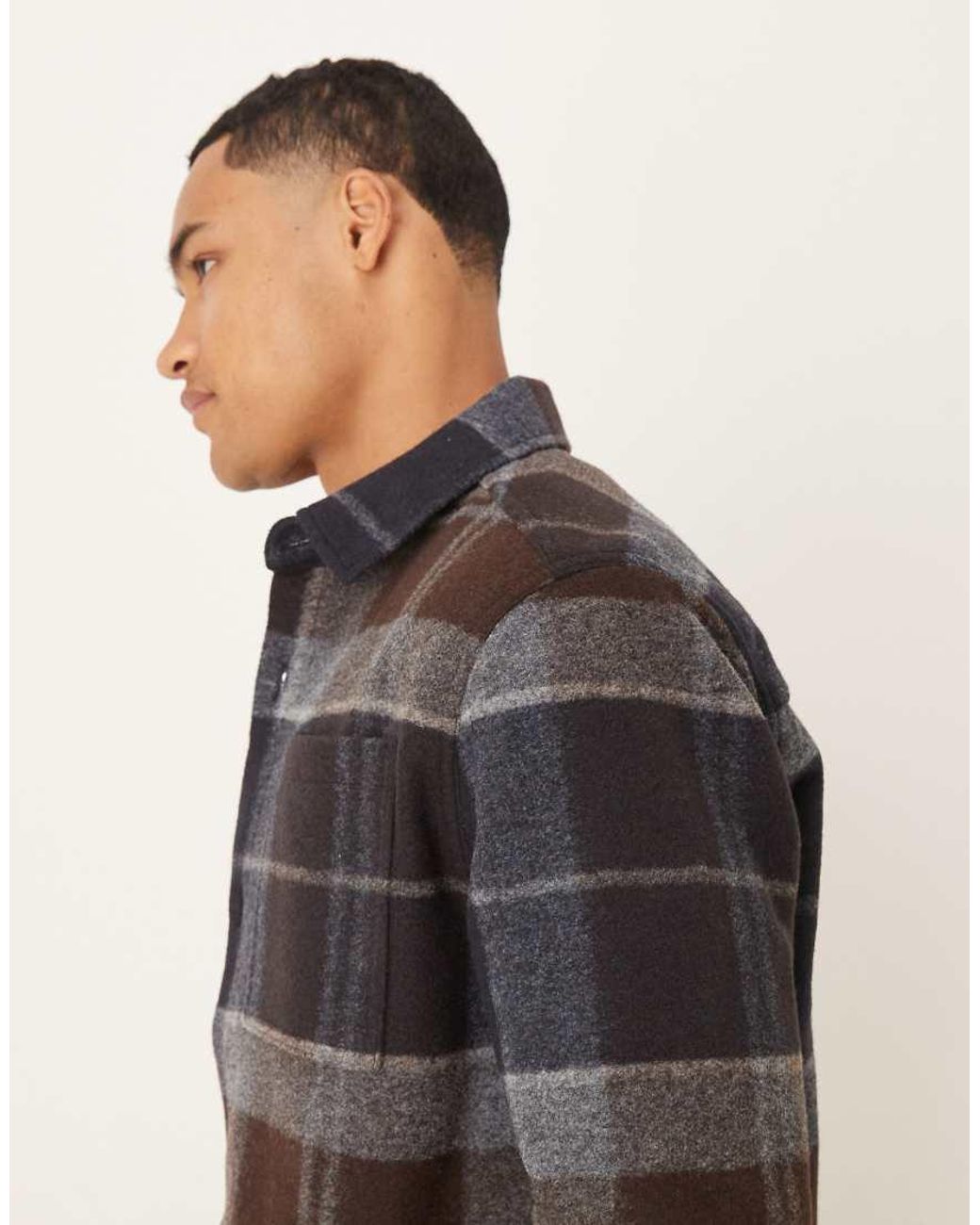 Barbour Gray Chapter Tailored Check Overshirt for men