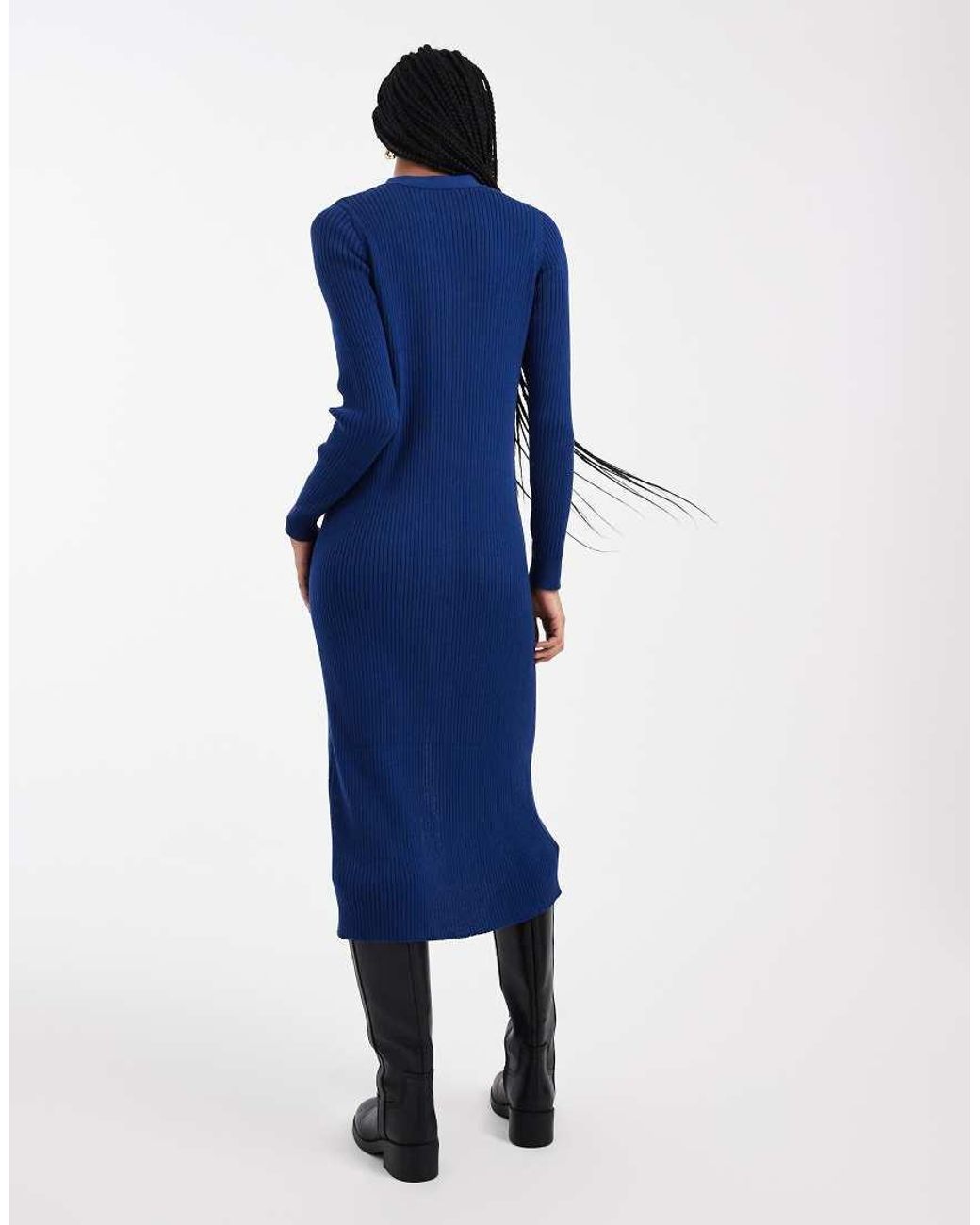 Threadbare Blue Button Down Knitted Dress