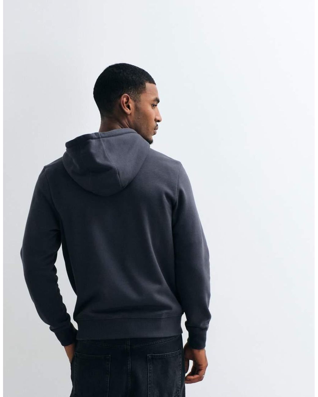 Threadbare Blue Cotton Rich Zip Through Hoodie for men