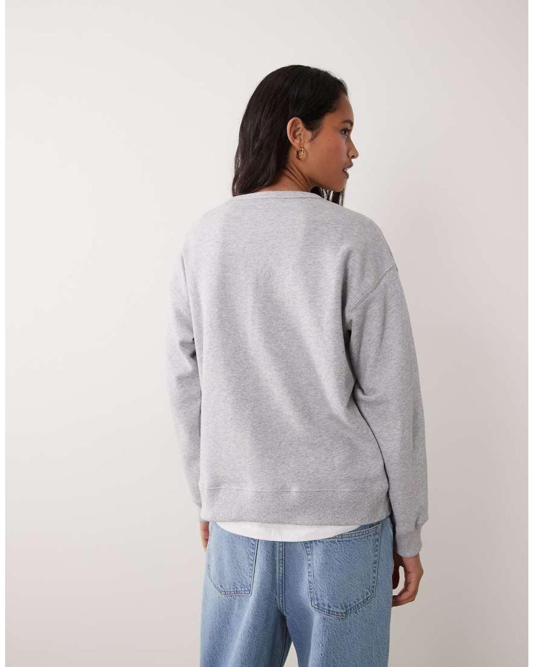 Gant Gray Graphic Logo Crew Neck Sweatshirt