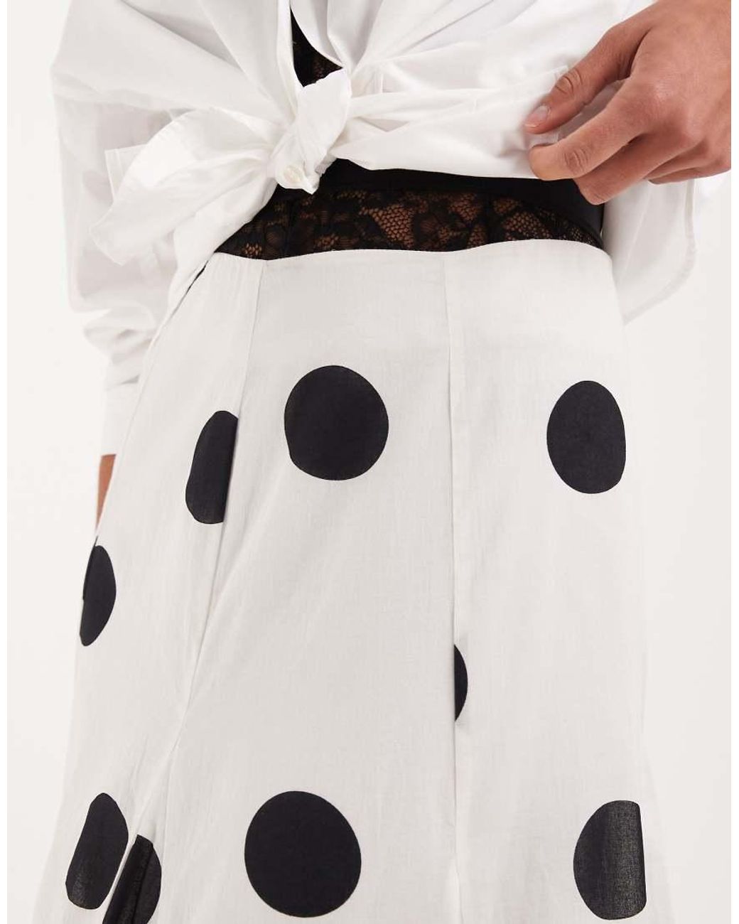 ASOS White Cotton Godet Maxi Skirt