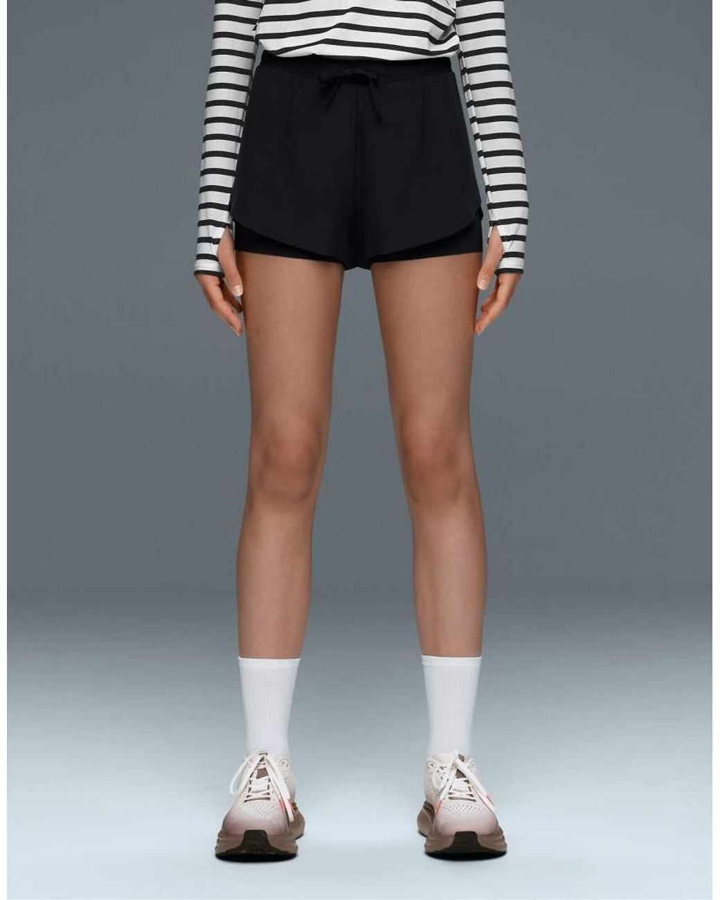 Oysho Gray 2-In-1 Light Touch Shorts