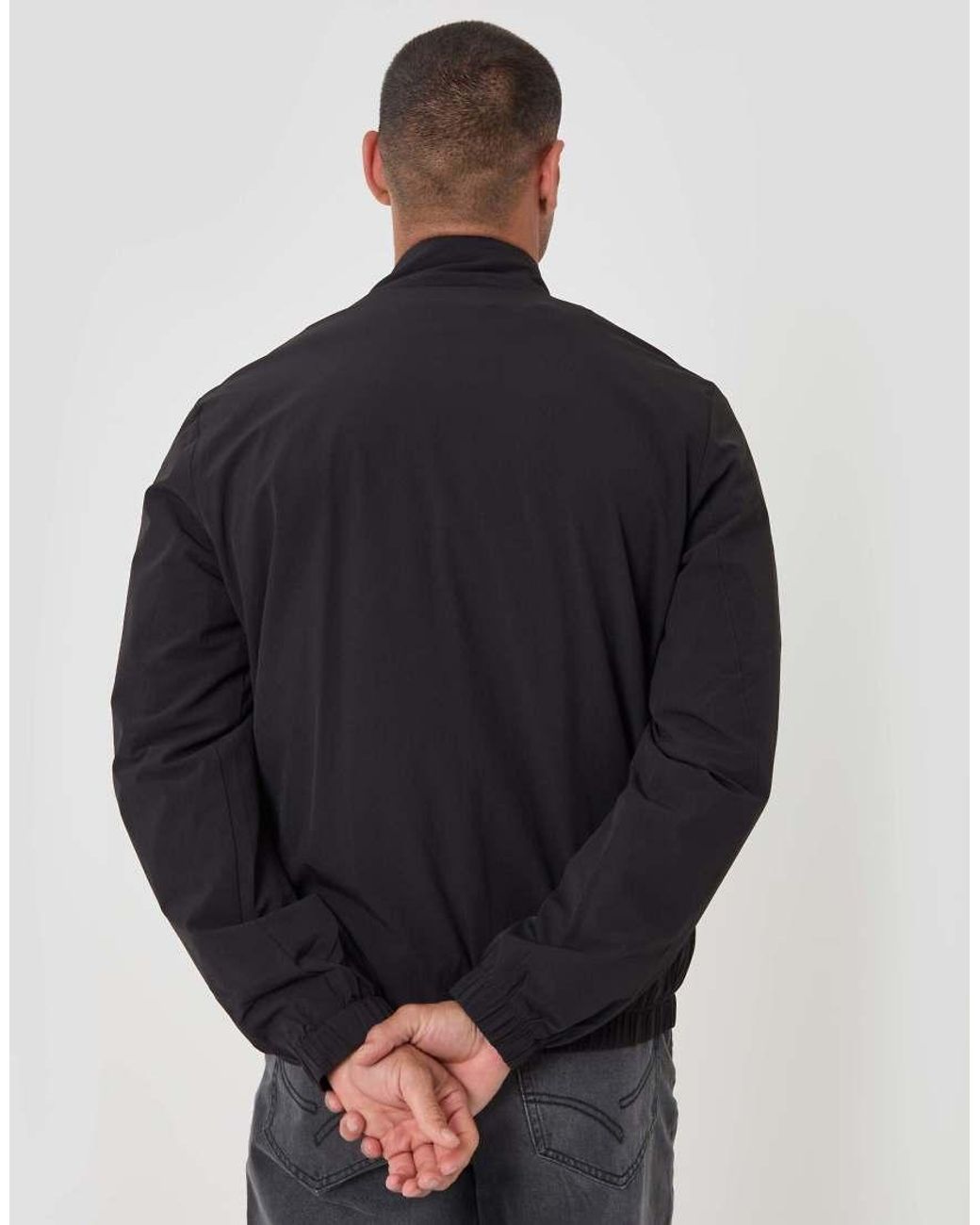 Threadbare Blue Showerproof Ripstop Harrington Jacket for men