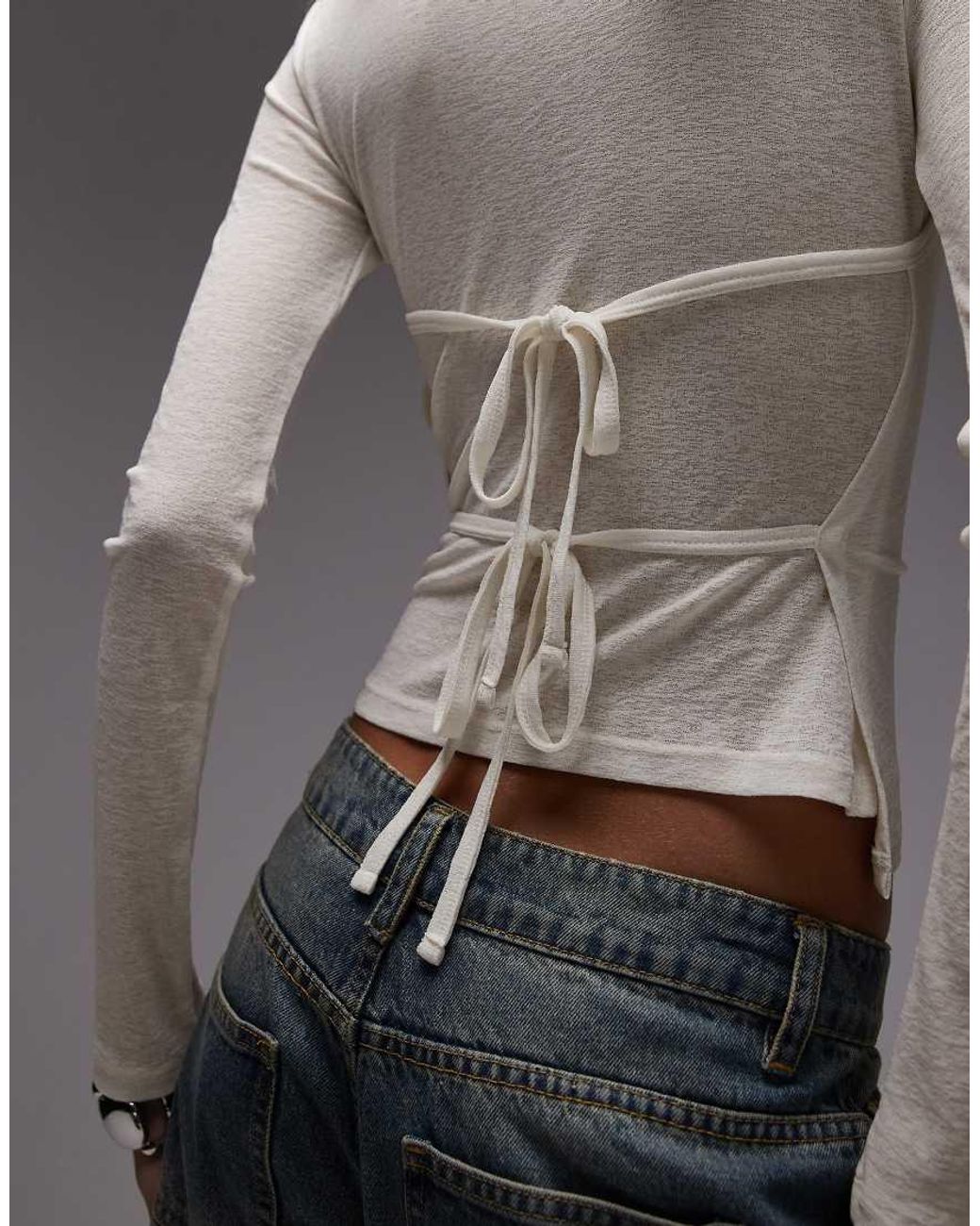ASOS Gray Double Layer Sheer Top