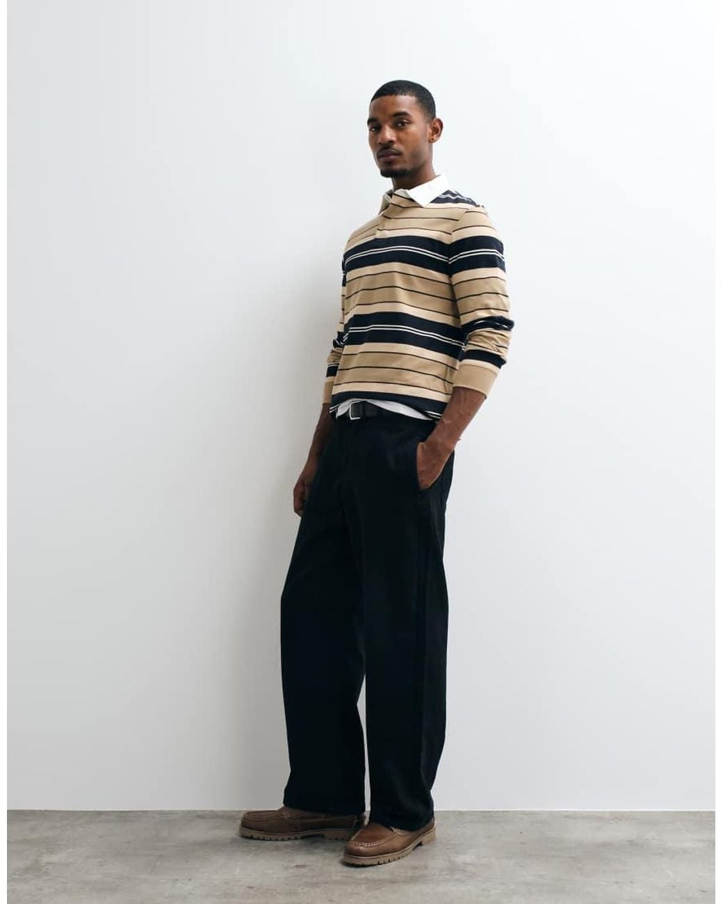 Barbour Multicolor Frith Long Sleeve Tartan Stripe Rugby Polo Shirt for men