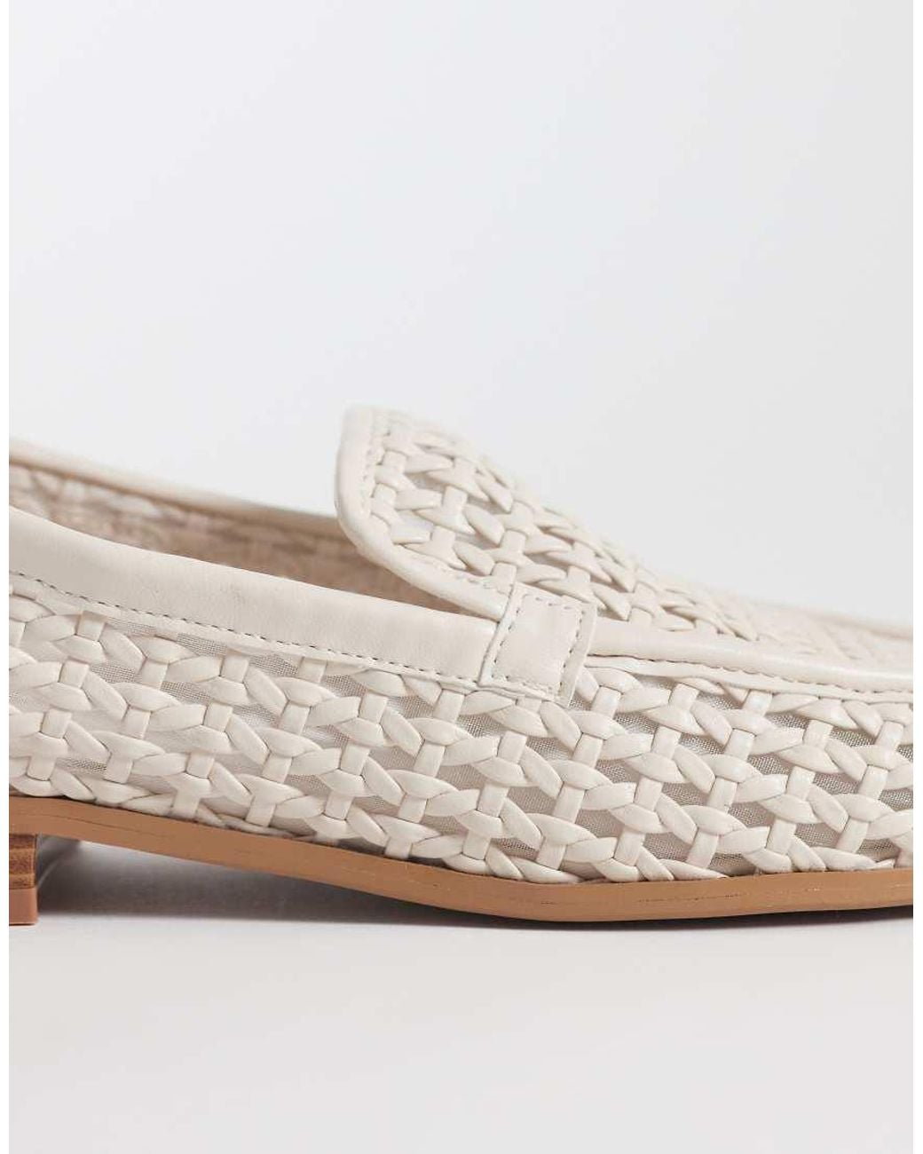 ASOS White Melva Woven Clean Round Toe Loafers