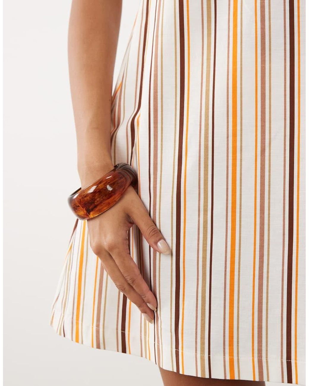 ASOS Natural Linen Blend Strapless Mini Dress