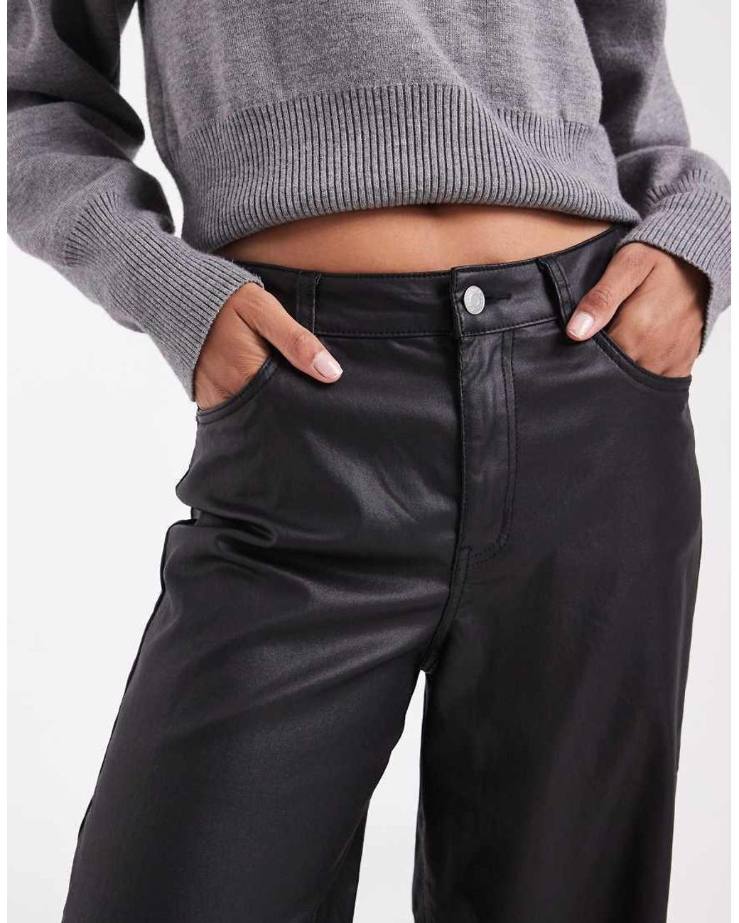 JJXX Black Wide Fit High Waisted Pant